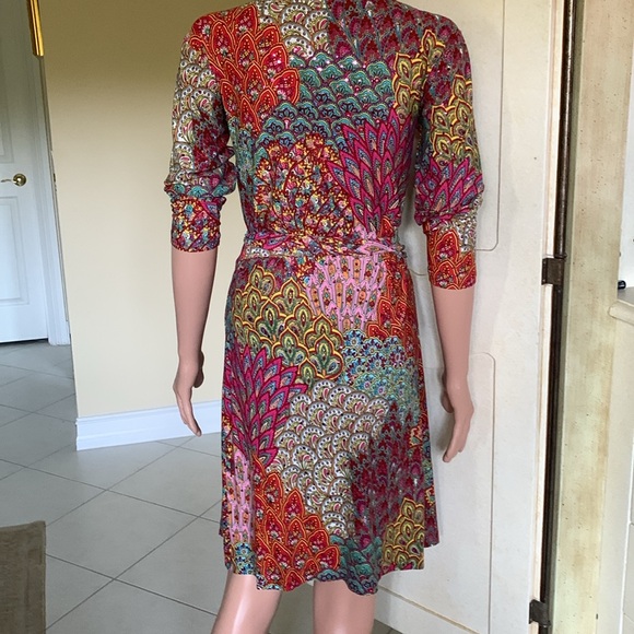 Elyssa Suzanne printed with sequins wrap dress - Picture 6 of 7